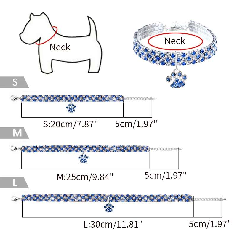 Новейший собачий ошейник в форме лапы милый воротник Перро стразы домашнее