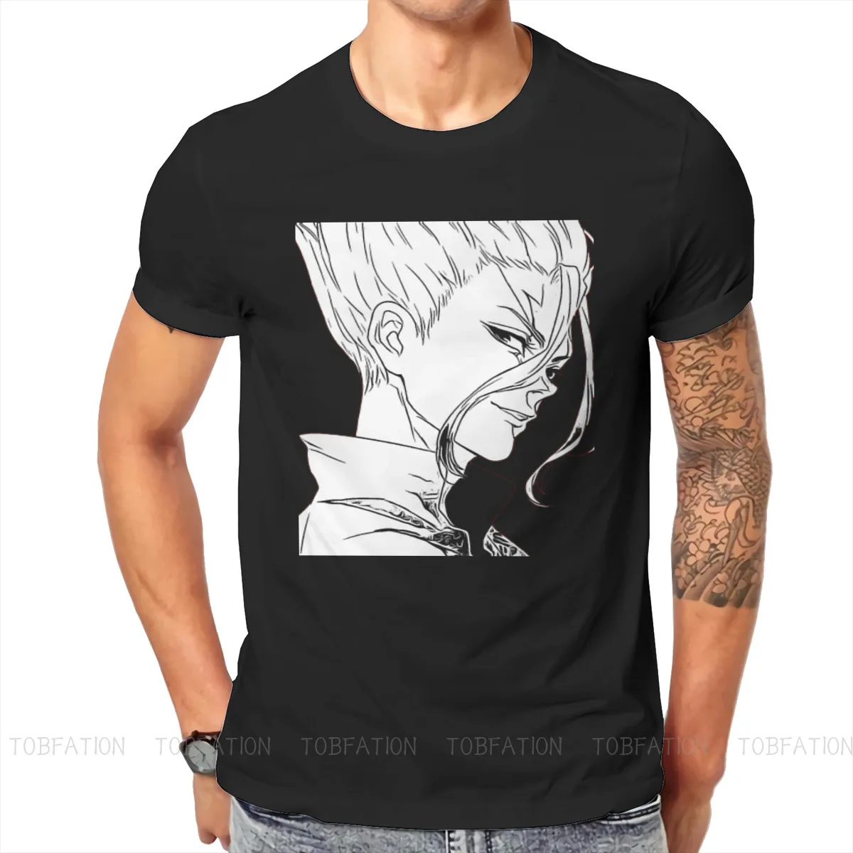 

Dr.STONE Crewneck TShirts senku C Personalize Men's T Shirt Hipster Clothing 6XL