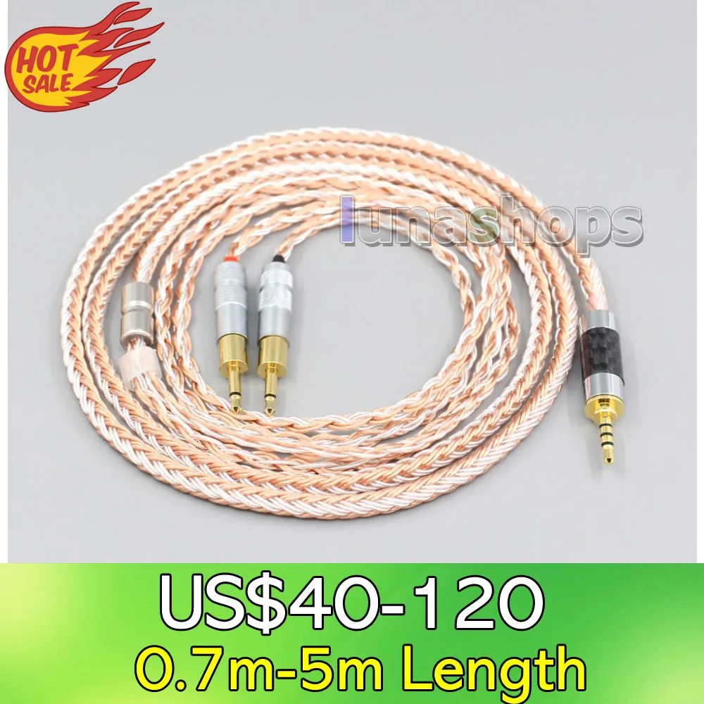 LN005791 3 5 мм 2 4 XLR 16-жильный OCC посеребренный смешанный кабель для наушников Sennheiser HD700
