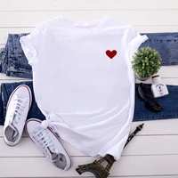 harajuku heart printing t shirt womens t shirts o neck short sleeve white tee shirt casual simple streetwear tops drop ship