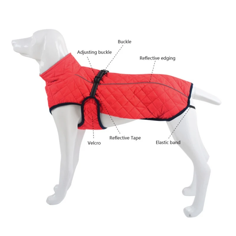 

Pet Reflective Outdoor Jacket For Large Dogs, Thickening Warm Coat For Autumn And Winter#1#1