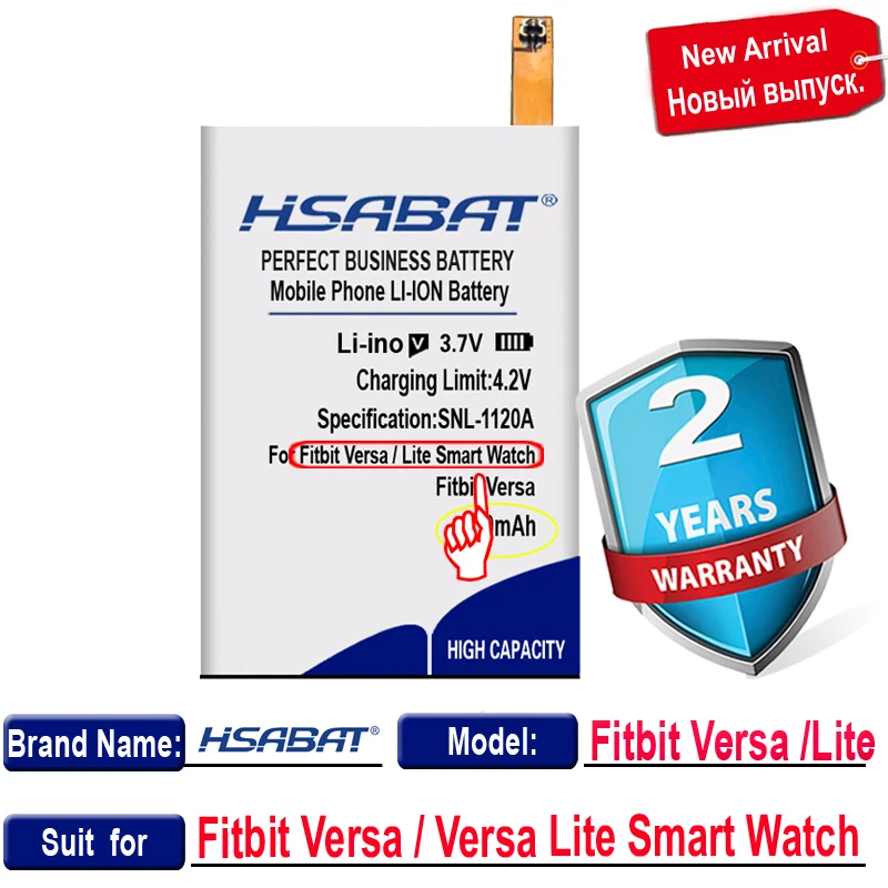 Топ бренд 100% новый аккумулятор 350 мАч для умных часов Fitbit Versa / Lite батареи +