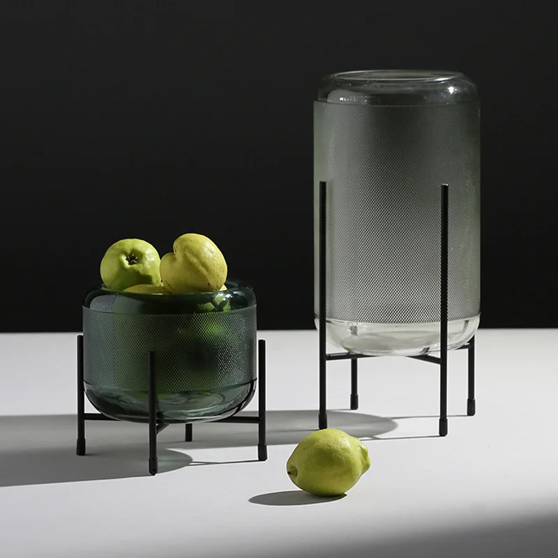 Стеклянная Цветочная ваза с узором в скандинавском стиле плотности