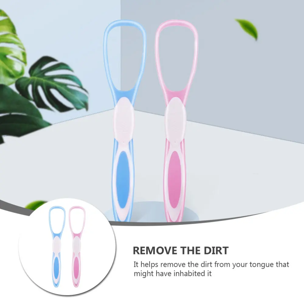 

2pcs Tongue Scraper Brush Cleaner Oral Cleaning Toothbrush Tongue Cleaners