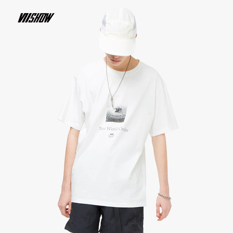 VIISHOW 2019 летняя мужская футболка с коротким рукавом Мужская круглым вырезом и