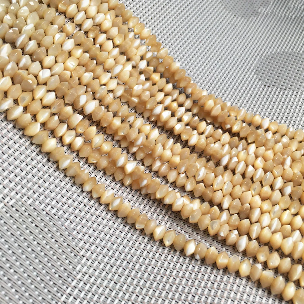 

Natural shell beading beads Oblate shape Punch loose beads isolation bead for Jewelry Making DIY for bracelet necklace 4x6mm