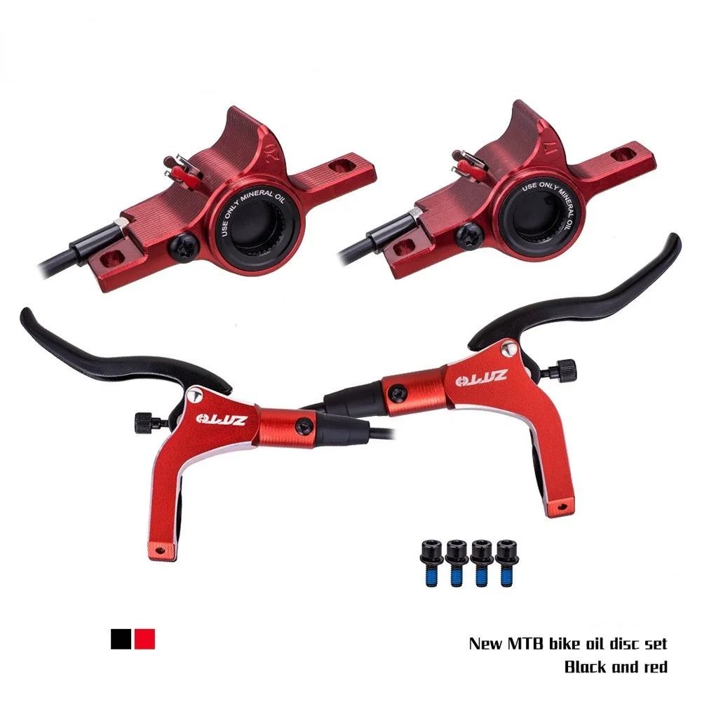 

Upgraded Bicycle Hydraulic Disc Brake Aluminum Alloy MTB Road Bike Disc Brake Rotor Caliper Front & Rear With Rotor Four Piston