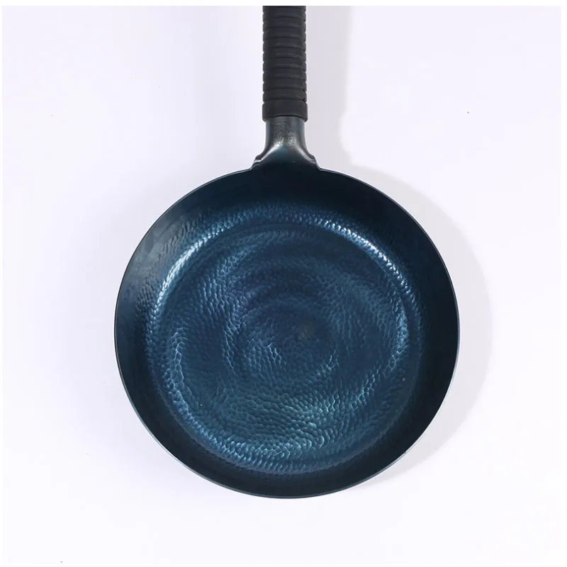 

34cm Hand Forged Iron Pot Uncoated Non-stick Pot Household Frying Pan 5~8People Use Cookware