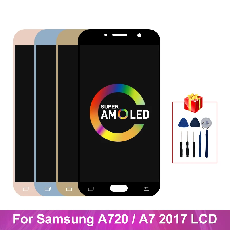 Супер AMOLED для Samsung Galaxy A7 2017 дисплей A720 ЖК сенсорный экран дигитайзер Замена A720F A720M