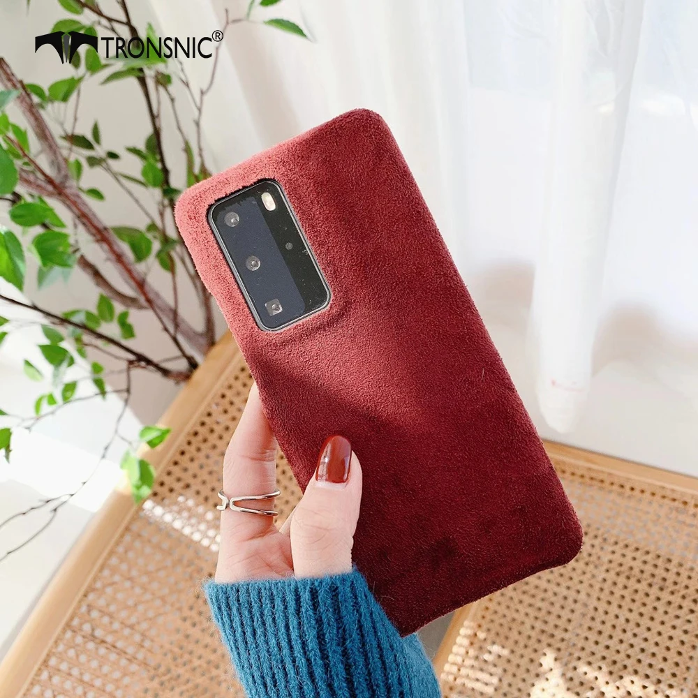 huawei pu case Velvet Green Fabric Phone Case for Huawei P30 P40 Mate 30 Pro Soft Cloth Fabric Luxury Cases for Huawei Mate 10 20 P20 Pro Cover huawei phone cover