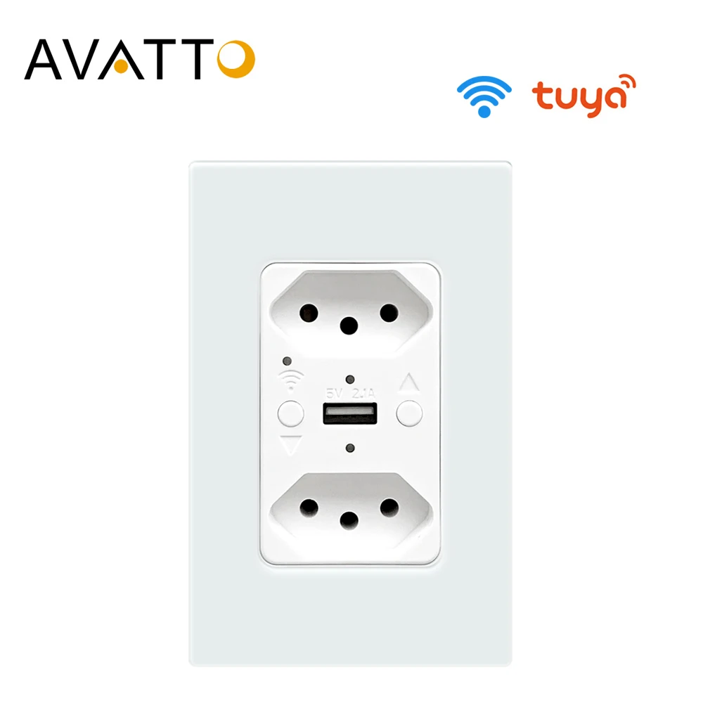 

Настенная розетка AVATTO Tuya с поддержкой Wi-Fi и USB-портом