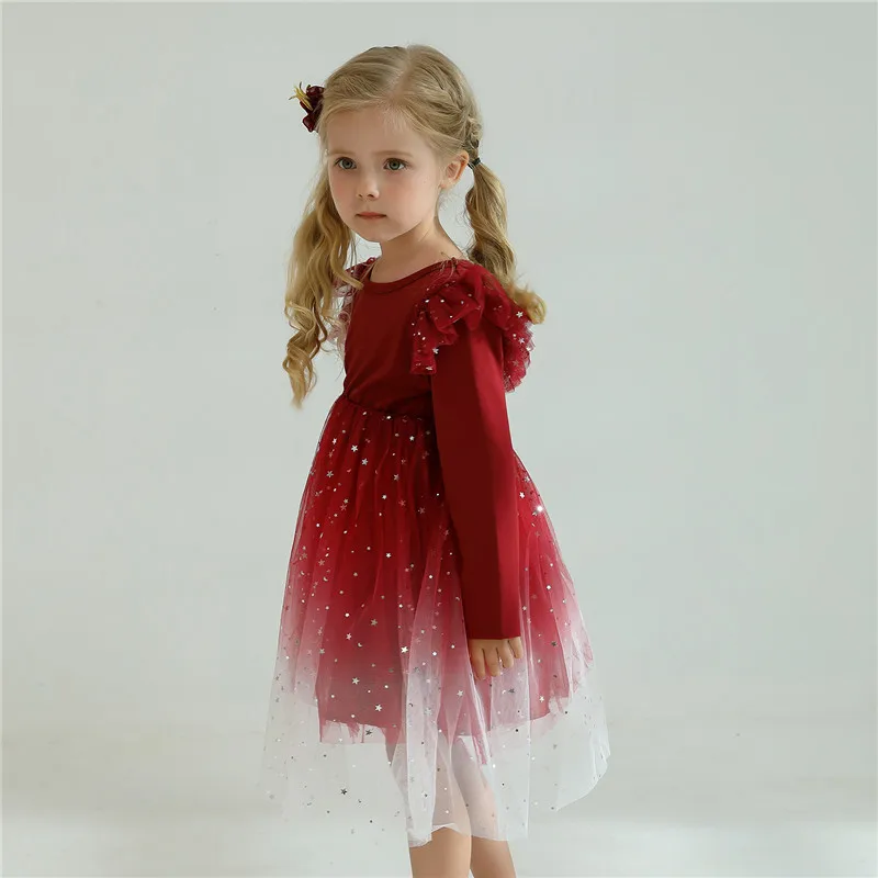 

Vestido de Oto e manga larga para n tut e tul con lentejuelas brillantes, ropa informal para fiesta de cumplea os