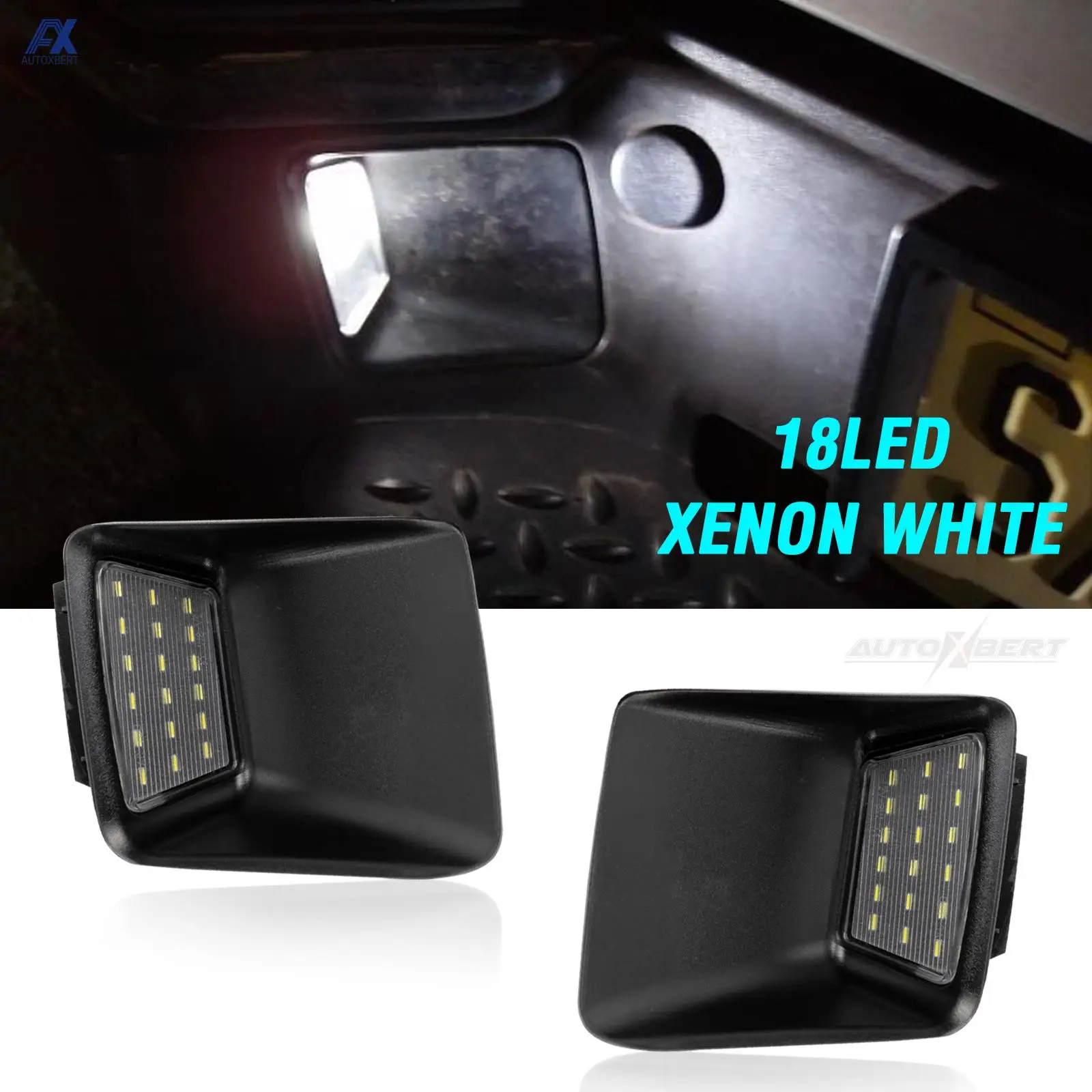 

2Pcs LED License Plate Light Lamp Assembly For Chevy Colorado GMC Canyon 2004-2012 Pickup Truck Rear Tail Bumper Lamp White