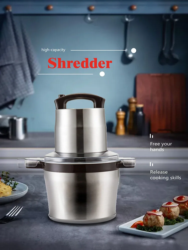 6L Нержавеющая сталь Мясорубка измельчитель автоматическая электрическая