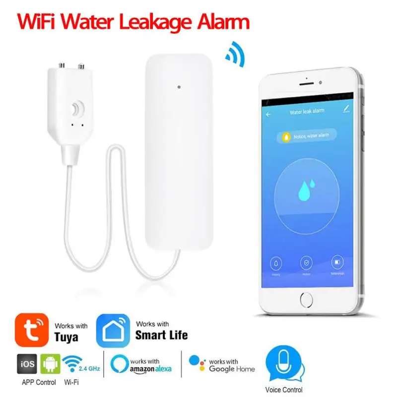 

Tuya WiFi Water Leakage Alarm Independent WiFi Water Leak Sensor Detector Flood Alert Overflow Alarm System Tuya/Smart Life App