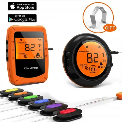 Беспроводной термометр для мяса, Bluetooth-прибор для измерения температуры, для духовки, кухни, барбекю, гриля, барбекю, еды, кулинарный термоме...