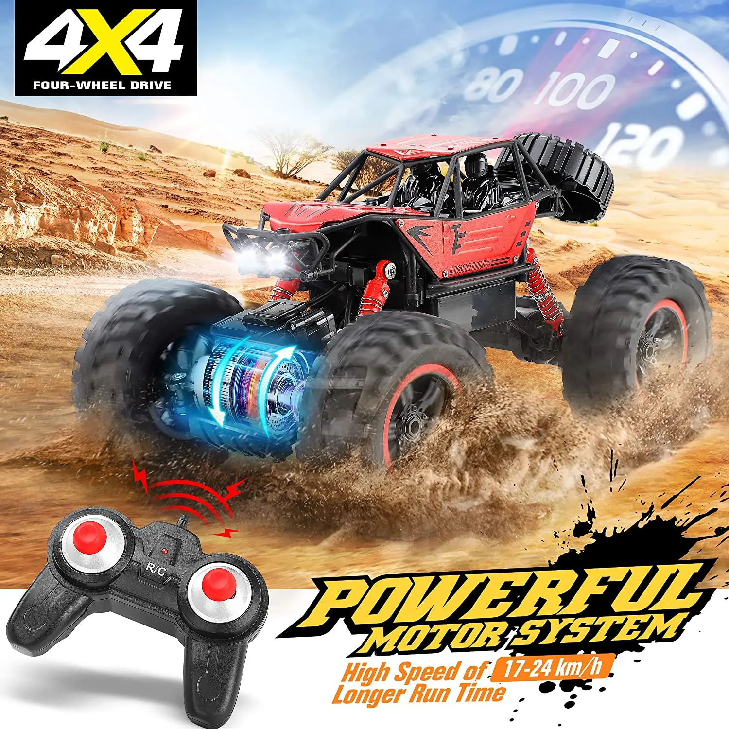 RC Car 1:14 Remote Control Car 4WD RC Vehicle High Speed Watch Remote Control Climbing Off-road Vehicle Toys For Children enlarge