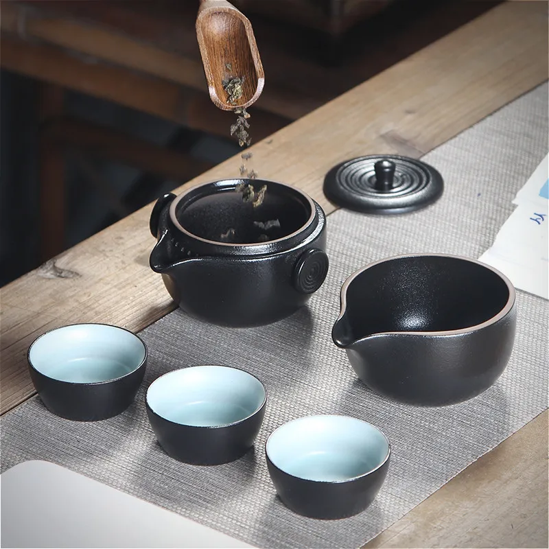 Китайский чайный сервиз керамический дорожный Кунг фу простой пивоваренный для