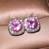 s925 sterling silver diamonds wedding earrings for women ruby cartoon fine jewelry 925 silver earrings engagement earrings women