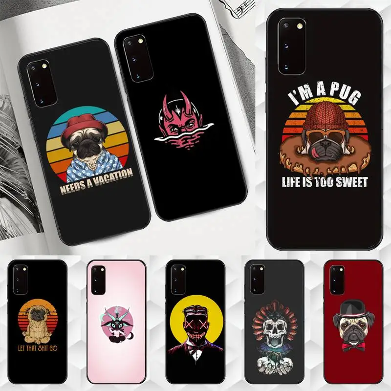 

Funny Yoga Pug Dog Phone Case soft for Redmi note10 note9 5A 7 6 8 8T 4 6 9 S Pro max Fundas cover