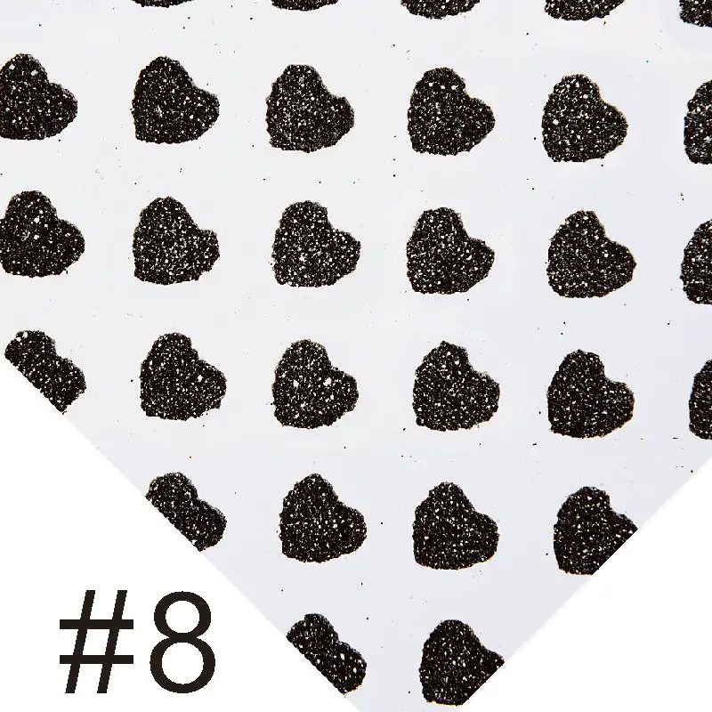 

A4 Size 20*30cm Transparent Heart Printed Glitter Powder PVC Jelly Vinyl Fabric Leather for DIY Handbags Bows Home Decoration