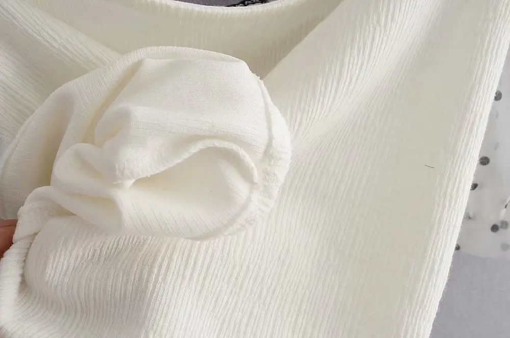 2019 новые женские повседневные рубашки в горошек с пышными рукавами шикарные