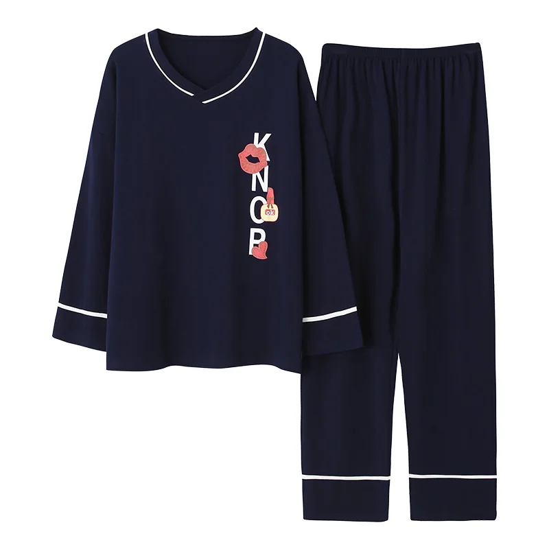 Large Size M-5XL Women Pajamas Sets Soft Nightwear Autumn Winter Long Sleeve Pyjamas Cartoon Print Sleepwear Female Pijamas Muje