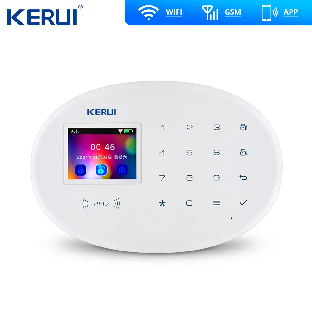 KERUI W20 WIFI GSM Alarm Home Alarm System Security kit Outdoor Camera Remote Control Solar Siren Keyb