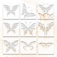 9pcs butterfly series decorative painting template childrens spray pattern hollow template childrens decorative painting