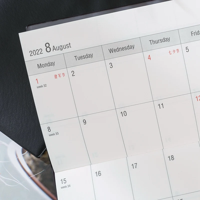 

2022 Horizontal 48K Weekly Daily Planner Notebook Handmade PU Leather Journal Personal Organizer Schedule Hand Book