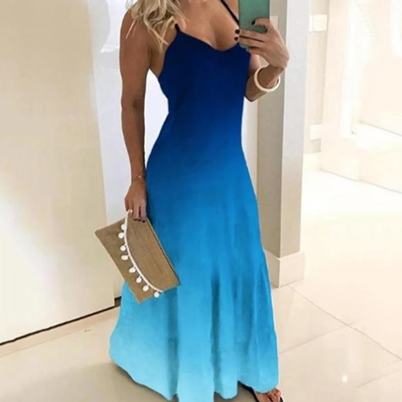 Женское вечернее платье-макси Elagant длинное платье с запахом и градиентом