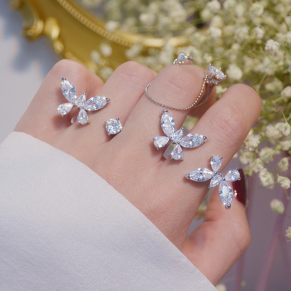 Женское кольцо JUWANG элегантное с бабочкой регулируемое 4 вида стилей креативный