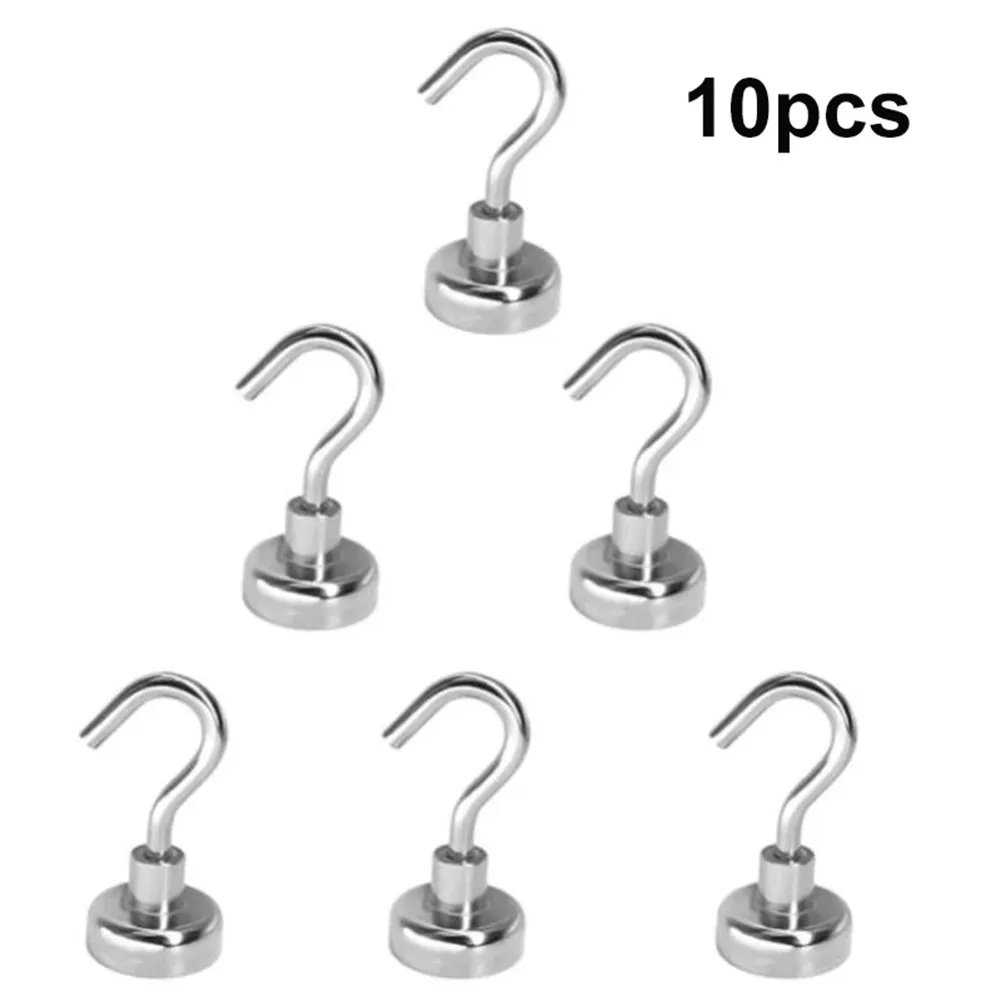 

10Pcs Powerful Magnetic Hook Heavy Magnet Hook Household Storage Tools Kitchen Wardrobe Household Storage Tools