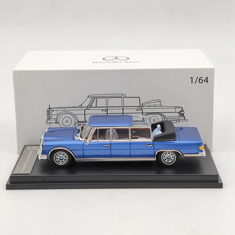 

1:64 DCM For 1966 M~ceders-B~nz 600 Pullman Convertible Blue Limited Diecast Model
