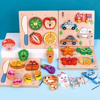 pretend play food toys cutting fruit vegetable cooking set children kitchen wooden toys miniature food for dolls girls gift