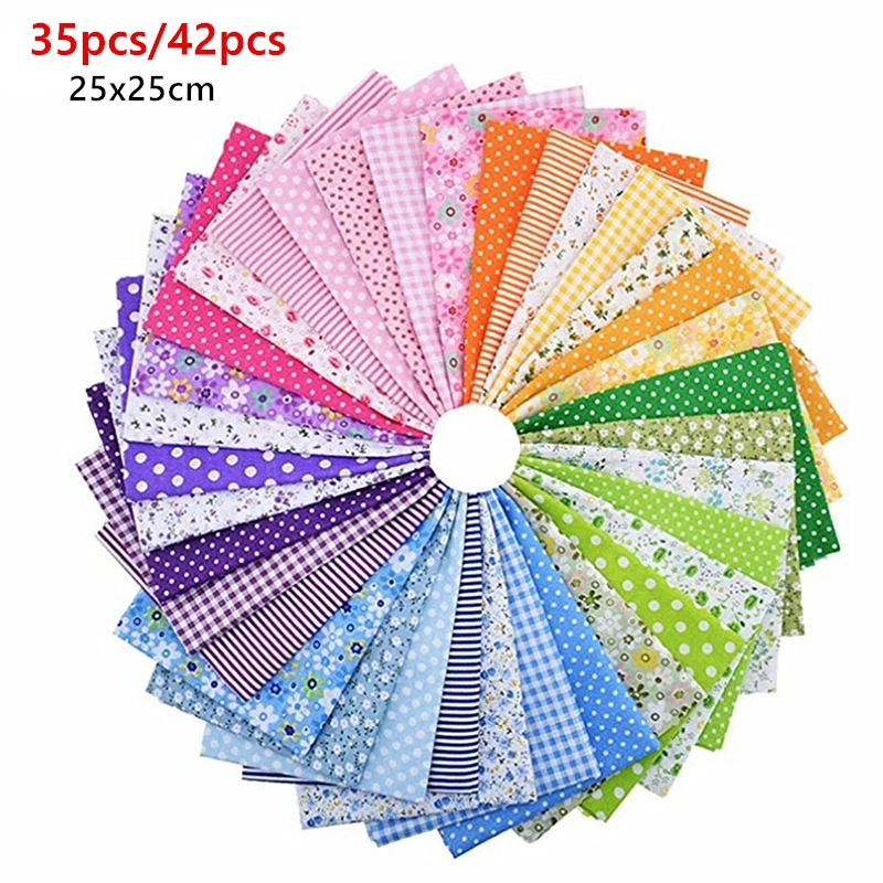 Хлопковые Лоскутные квадраты с цветочным принтом для рукоделия шитья занавесок