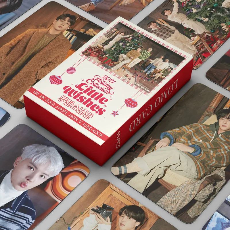 

55 шт./компл. Kpop Bangtan boys Lomo открытки с маленькими пожеланиями, Рождественский праздничный подарок, высокое качество, HD фото открытки в альбом