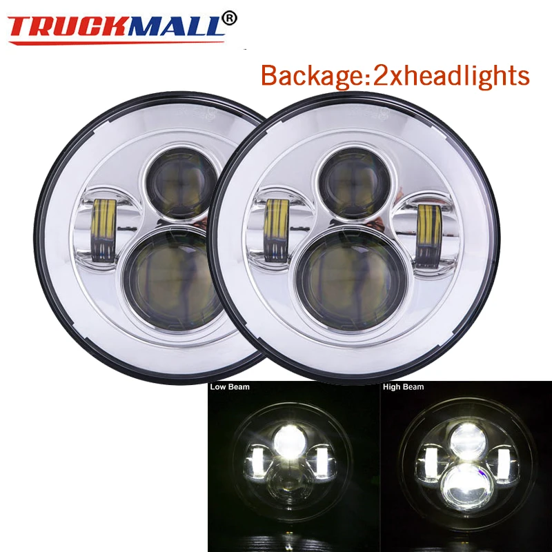 B-2pcs headlights Для Лада Нива 7 дюймов круглый светодиодный прожектор для Jeep Wrangler JK TL LJ Лада Нива 4x4 suzuki samurai Hummer - Цвет: B-2pcs headlights