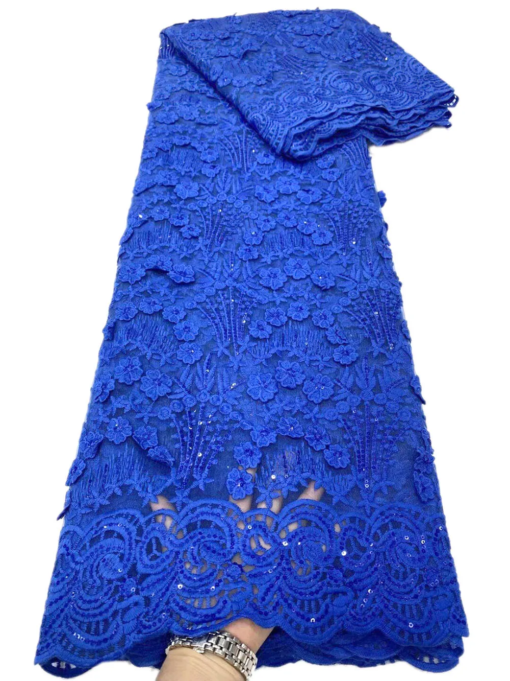 

Королевский синий африканский кружевной материал, новейший тюль, сетчатая кружевная ткань, Высококачественная нигерийская кружевная ткань для вечерние, кружевная ткань