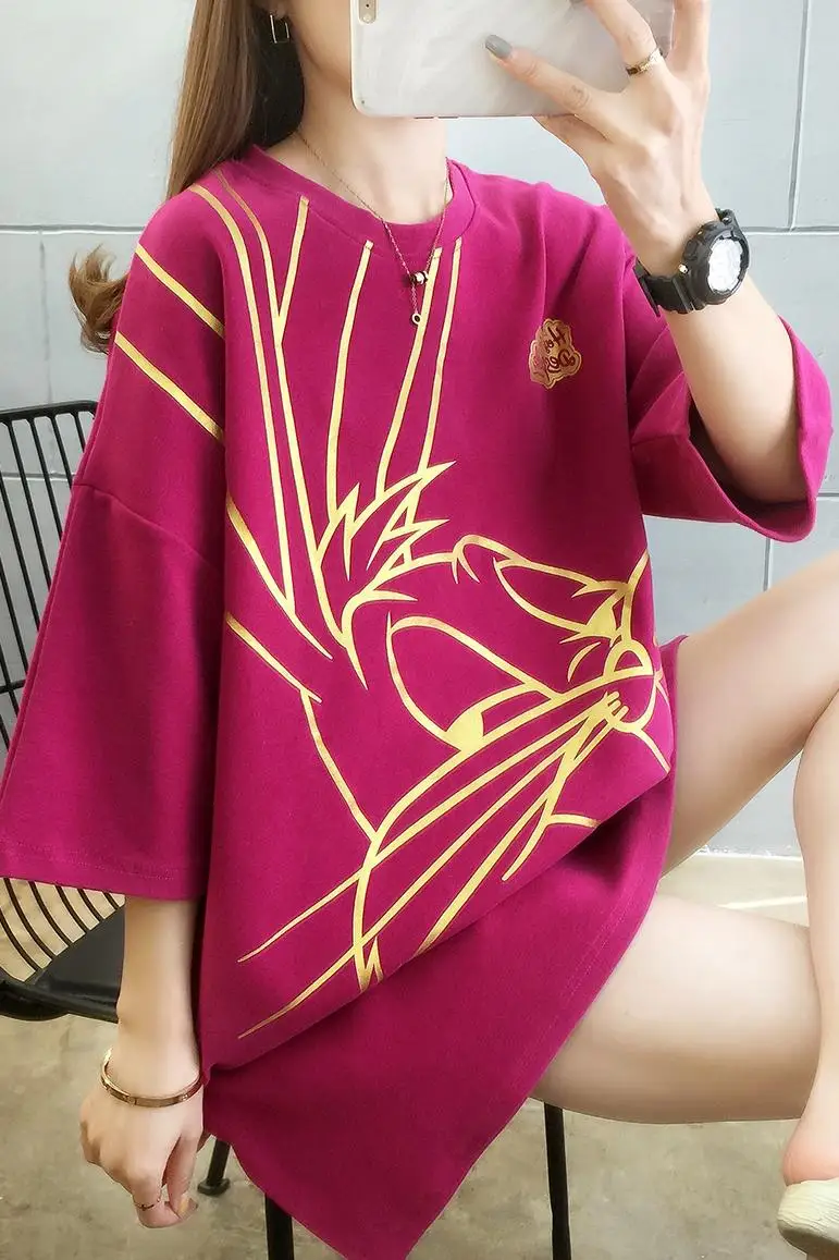 

Women T Shirt Harajuku Cartoon Rabbit Print T-Shirt Streetwear Summer Tops Tees Tshirt Oversized HipHop