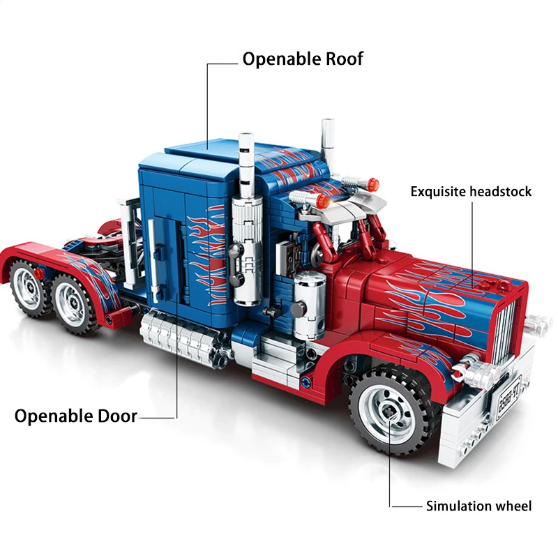 849 Шт Автомобильные блоки тяжелых контейнеровозов модель DIY строительных блоков