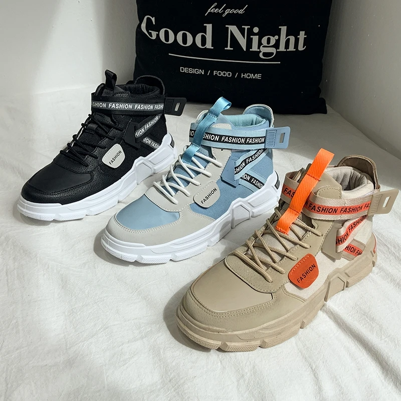 

Breathable High Top Men Shoes Fashion Sneakers Mens Casual Designer Shoes Lace-up Tenis Adult Zapatos Casuales De Los Hombres