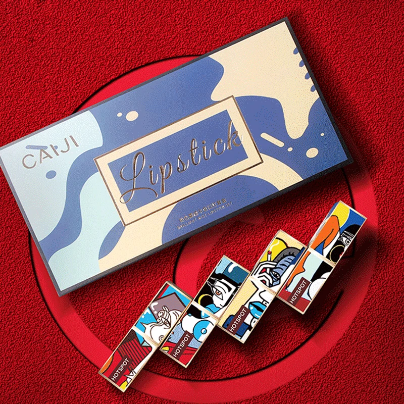 

Набор помады 4 шт., стойкий блеск для губ, матовая бархатная жидкая помада, водостойкая художественная Косметика для макияжа, Новогодняя Под...