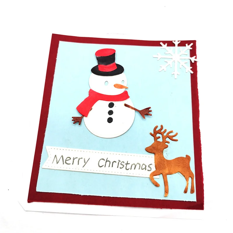 

Christmas Greeting Snowman Carbon Steel Cutting Dies DIY Scrapbooking Photo Album Embossing Paper Cards Making