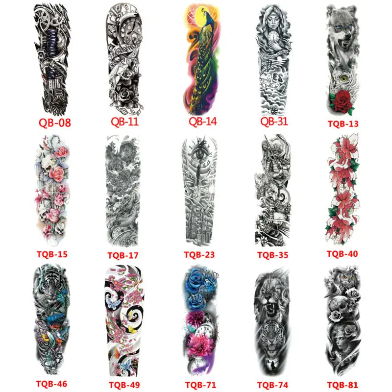 США Мужчины Женщины Водонепроницаемый Полный рука временная татуировка монашка