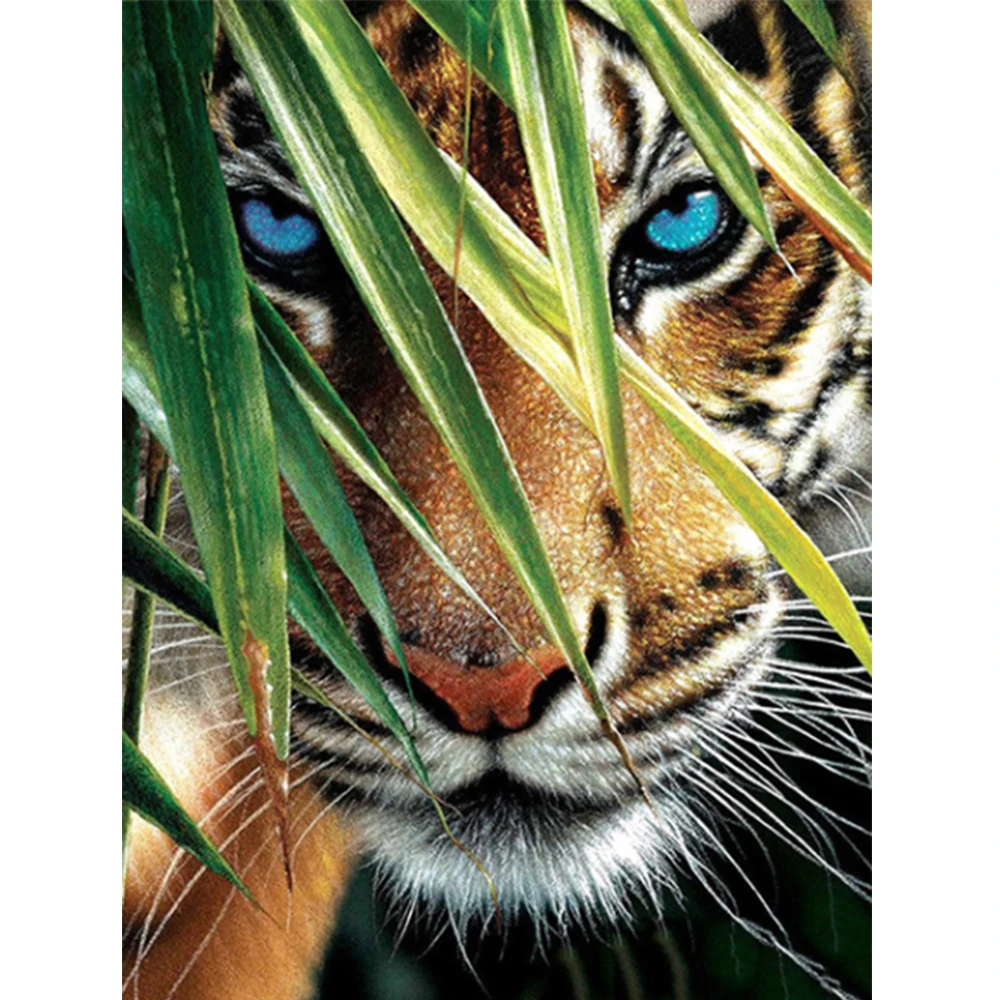 Картина-амфибола Алмазная с тигром, вышивка крестиком, 5D мозаика «сделай сам» с изображением животных, полное украшение для дома