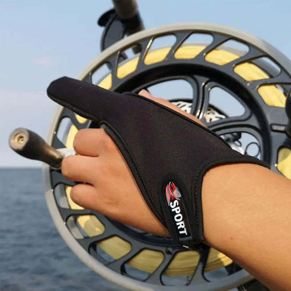 

2 Fingers Fishing Gloves Outdoor Breathable Anti-Slip Fishing Index Finger Tool Gloves Finger Protector Accessories Thumb Y2D5
