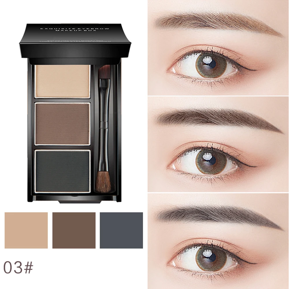 3 цвета пудра для бровей палитра макияжа натуральные коричневые тени 3d набор