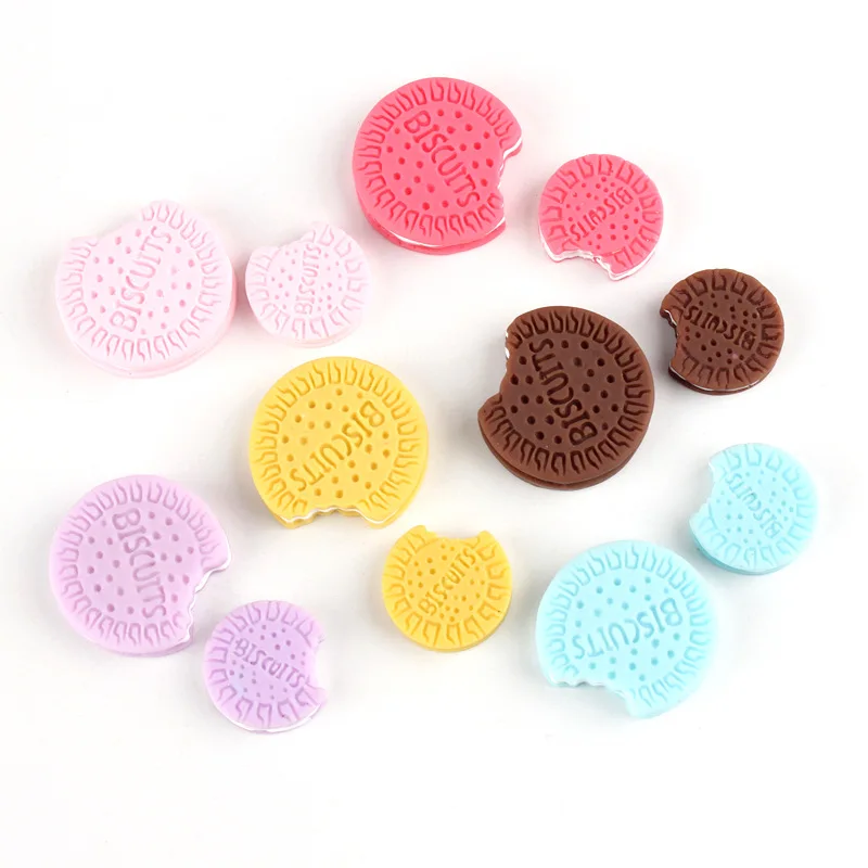10pcs 19MM 26MM DIY resin cookies Sandwich biscuits charms cabochon ornament craft pendants decoration jewelry making material | Украшения