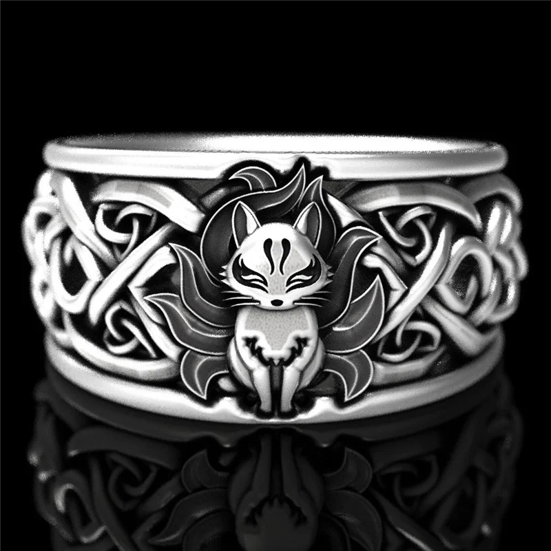 

Exquisite Nine-Tailed Fox Pattern Alloy Men And Women Ring Atmospheric Charm Gifts Fashion Parties Creative Jewelry Wholesale